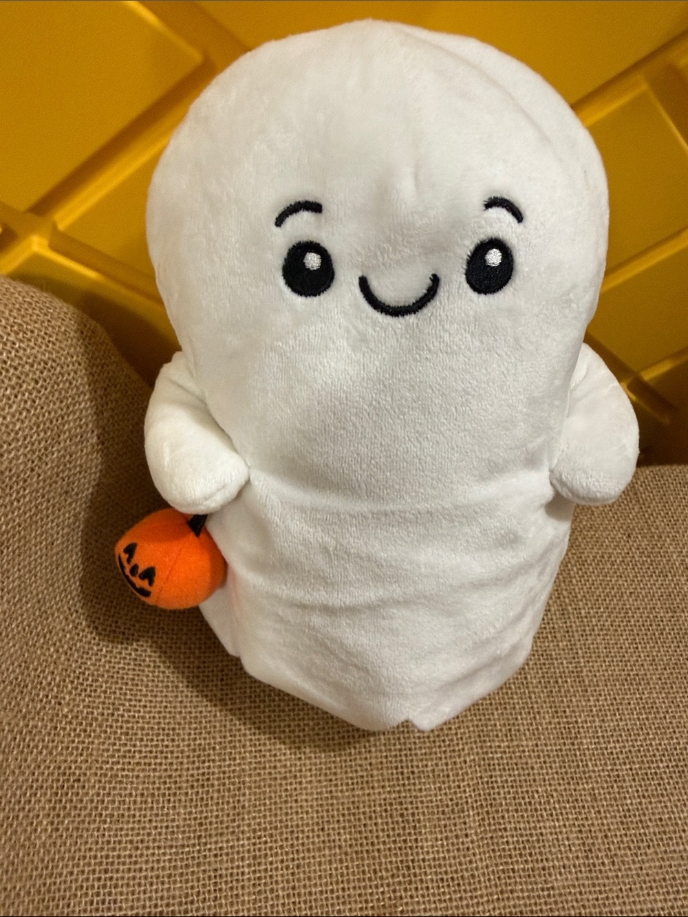 Hallmark White Ghost Plush with Orange Pumpkin
